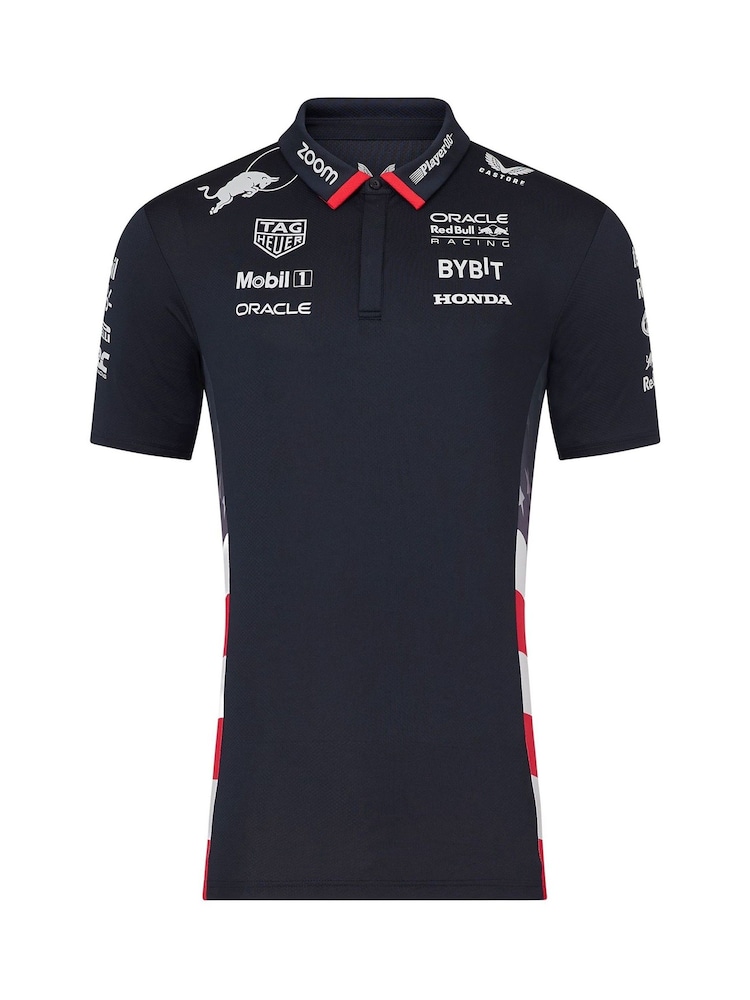 Fanatics Blue F1 Red Bull Racing 2024 Team USA Race Polo Shirt - Image 3 of 3