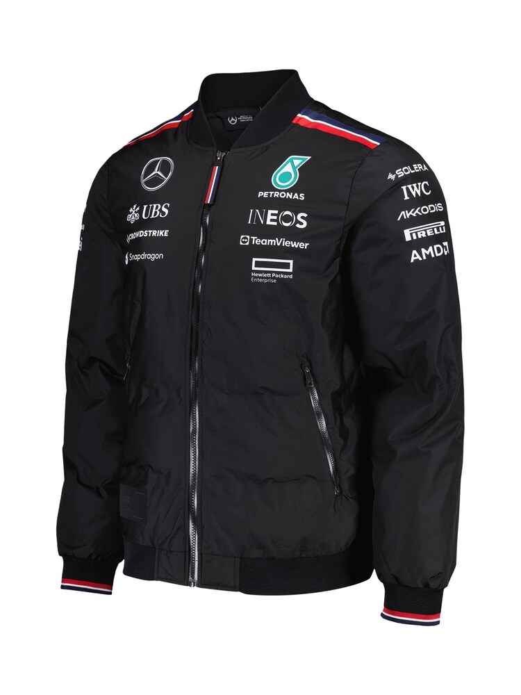 Fanatics F1 Mercedes AMG Petronas 2024 Team Insulator Bomber Black Jacket - Image 3 of 3