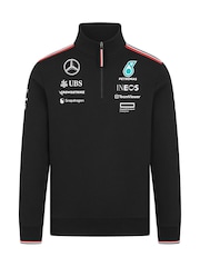Fanatics F1 Mercedes AMG Petronas 2024 Team 1/4 Zip Black Sweatshirt - Image 1 of 2