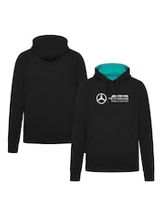 Fanatics F1 Mercedes AMG Petronas Logo Hooded Black Sweat Top - Image 1 of 3