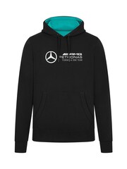 Fanatics F1 Mercedes AMG Petronas Logo Hooded Black Sweat Top - Image 2 of 3