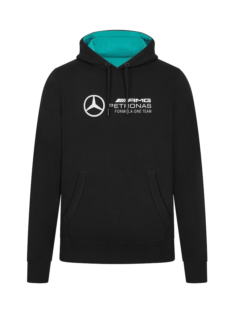 Fanatics F1 Mercedes AMG Petronas Logo Hooded Black Sweat Top - Image 2 of 3