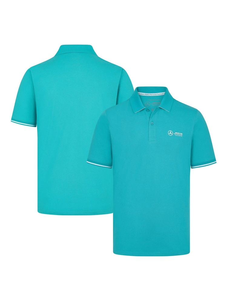 Fanatics Green F1 Mercedes AMG Petronas 100% Cotton Polo Shirt - Image 1 of 2