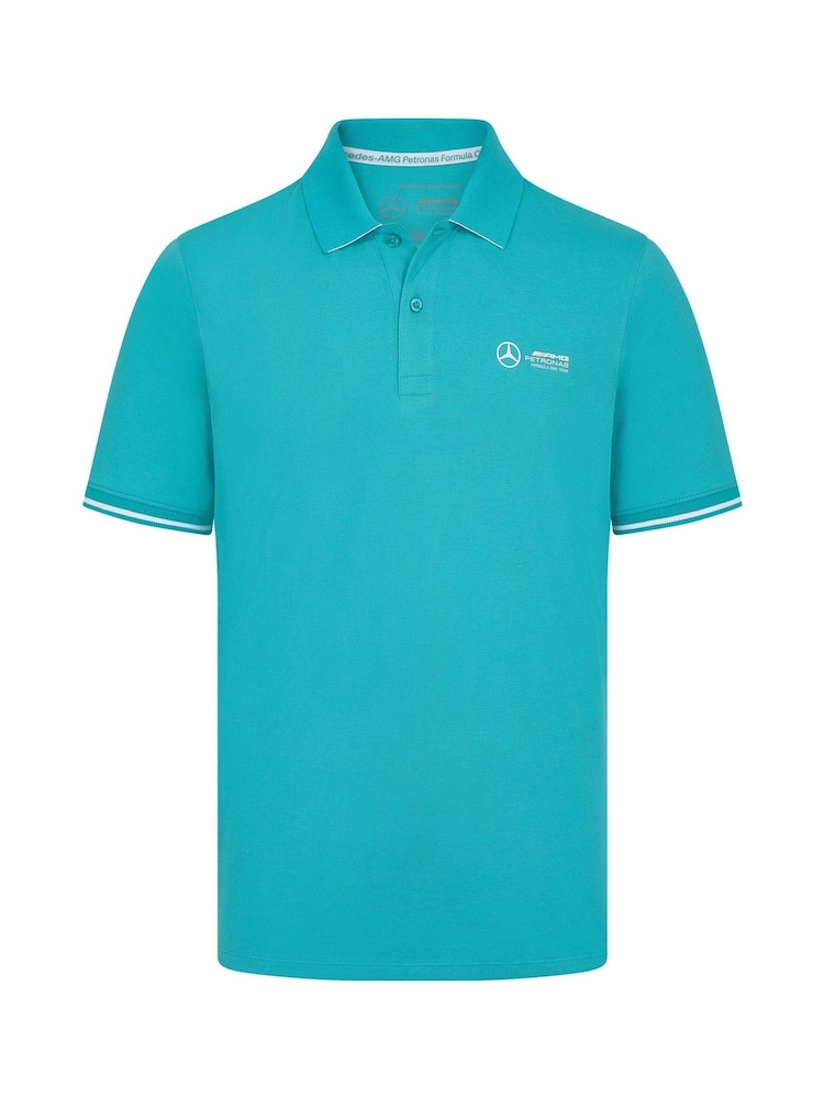 Fanatics Green F1 Mercedes AMG Petronas 100% Cotton Polo Shirt - Image 2 of 2