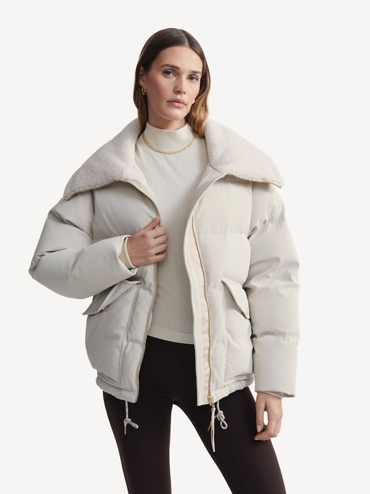 Varley White Roseville Short Puffer Jacket - Image 1 of 8