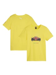 Puma Yellow Kids Scuderia Ferrari Race Graphic 100% Cotton T-Shirt - Image 1 of 3