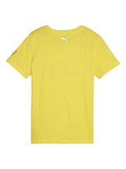 Puma Yellow Kids Scuderia Ferrari Race Graphic 100% Cotton T-Shirt - Image 3 of 3