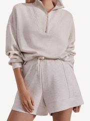Varley Ivory Marl Hawley Half Zip Sweatshirt - Image 6 of 7