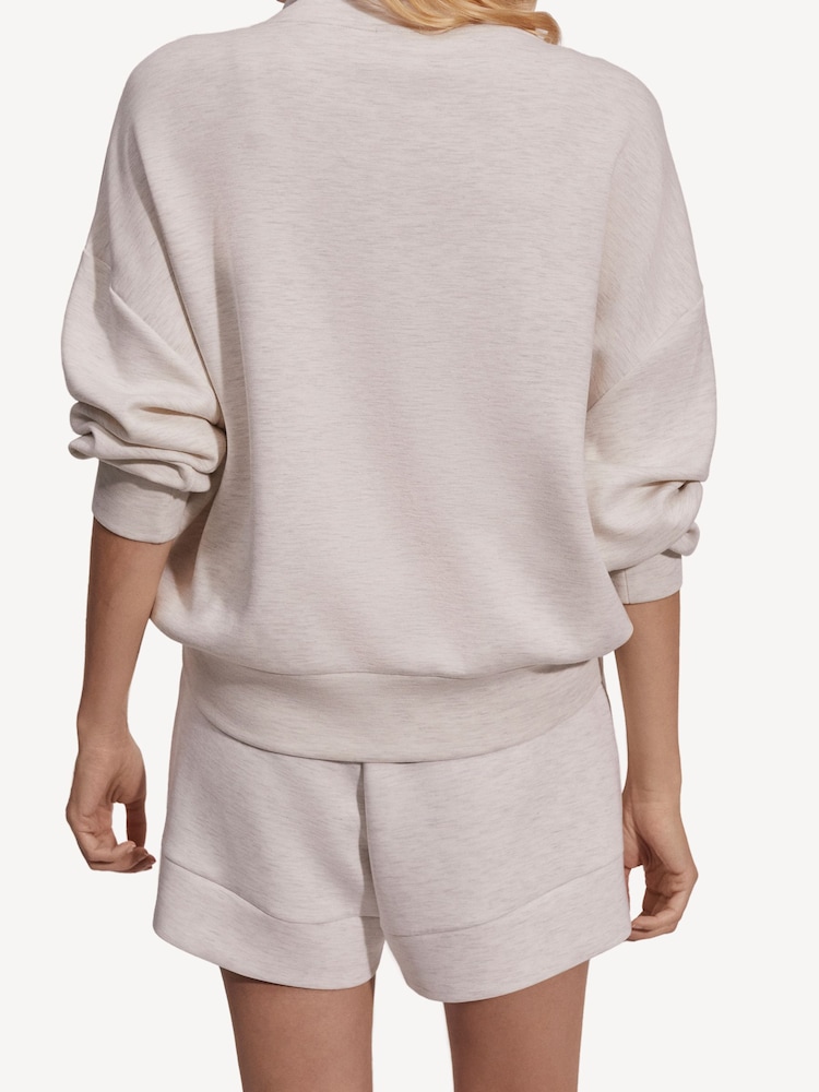 Varley Ivory Marl Hawley Half Zip Sweatshirt - Image 7 of 7