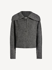 Varley Black Elise Half Zip Knit 100% Cotton Jumper - Image 6 of 6