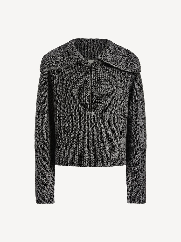 Varley Black Elise Half Zip Knit 100% Cotton Jumper - Image 6 of 6