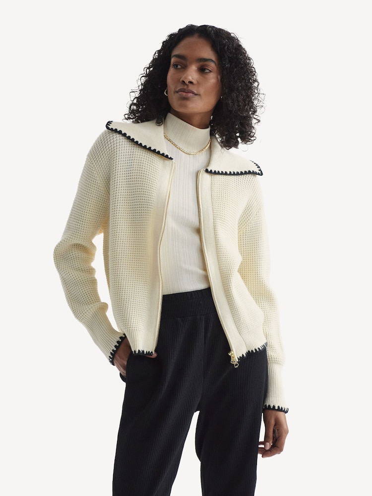 Varley Cream Sibley Soft Knit Jacket - Image 1 of 7
