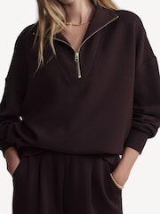 Varley Brown Hawley Half Zip Sweatshirt - Image 6 of 7