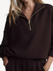 Varley Brown Hawley Half Zip Sweatshirt - Image 7 of 7