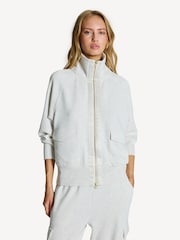 Varley Ivory Marl Roxbury Zip-Up Sweatshirt - Image 1 of 6