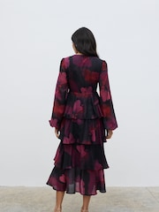Pretty Lavish Red Ashton Ruffle Midi Dress - Image 5 of 5