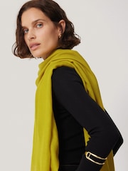 Jigsaw Mustard Yellow Wool Silk Pashmina Scarf - Image 2 of 3
