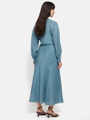Jigsaw Blue Silk Linen Gauze Maxi Dress - Image 5 of 7