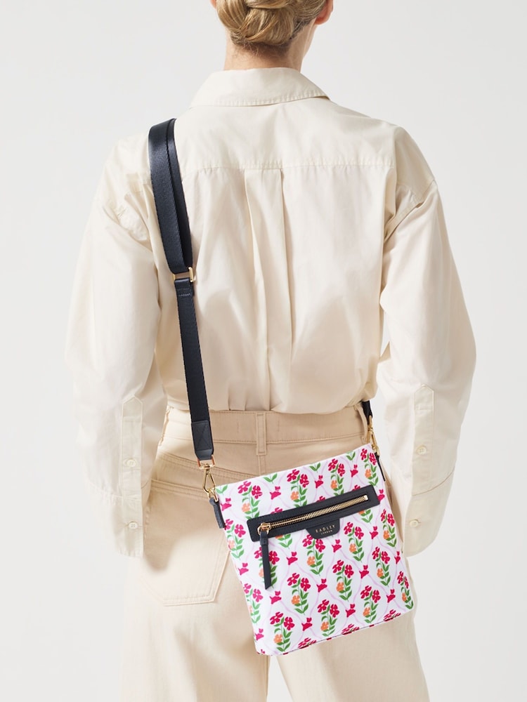 Radley London Small Finsbury Park Carousel Floral Ziptop Cross-Body White Bag - Image 5 of 5
