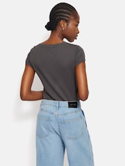 Jigsaw Dark Grey 100% Cotton Scoop Neck T-Shirt - Image 5 of 6