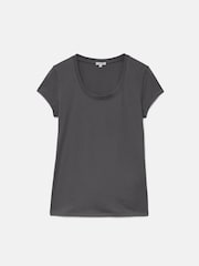 Jigsaw Dark Grey 100% Cotton Scoop Neck T-Shirt - Image 6 of 6