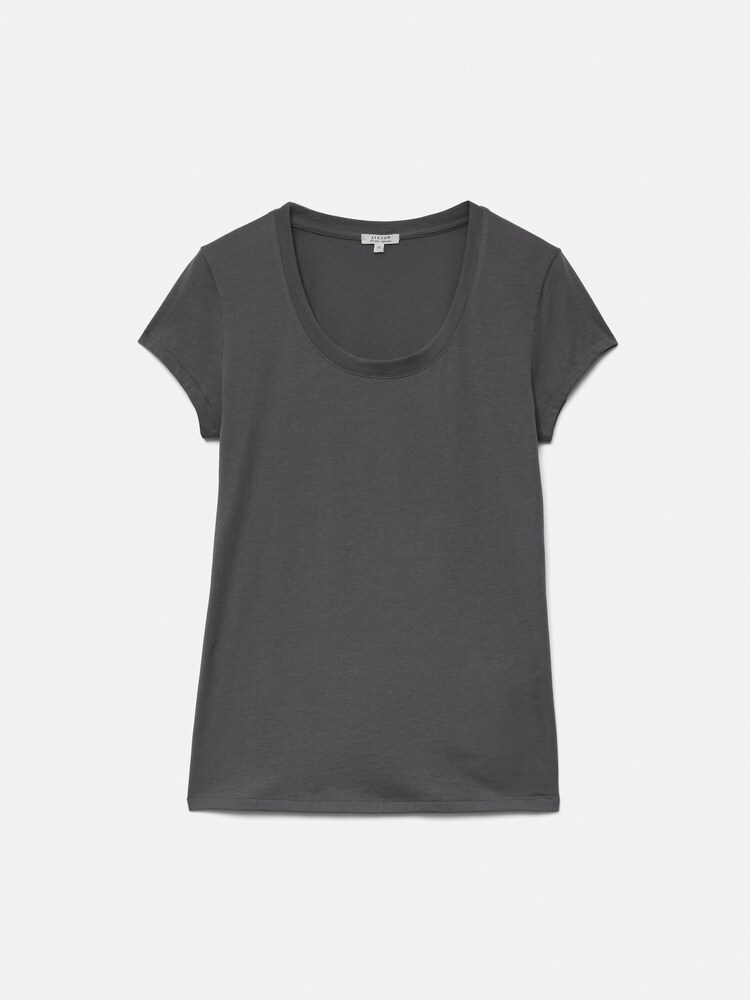 Jigsaw Dark Grey 100% Cotton Scoop Neck T-Shirt - Image 6 of 6