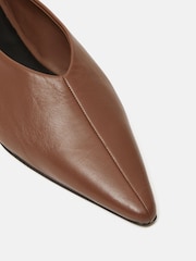 Jigsaw Brown Flat Pointed Linnie Ballerina Shoes - Image 4 of 5