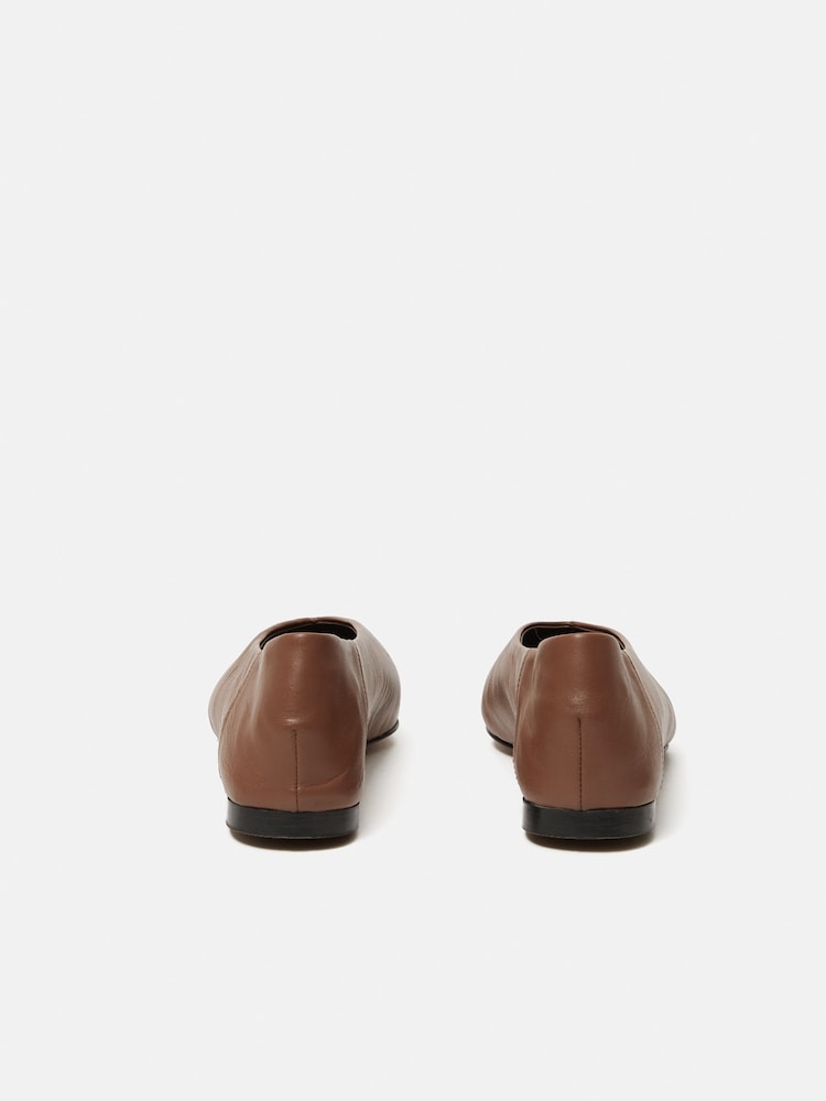 Jigsaw Brown Flat Pointed Linnie Ballerina Shoes - Image 5 of 5