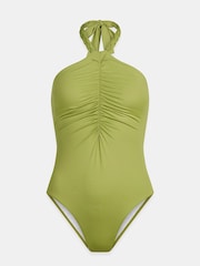 Mint Velvet Olive Green Halter Swimsuit - Image 3 of 4