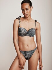 Mint Velvet Brown Snake Print Bikini Bottoms - Image 1 of 4
