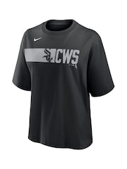Fanatics MLB Chicago White Sox Team Knockout Boxy 100% Cotton Black T-Shirt - Image 2 of 3