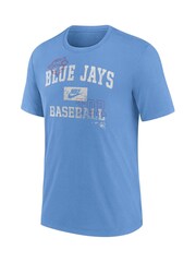 Fanatics Blue MLB Toronto Blue Jays Cooperstown Arch Threads Triblend T-Shirt - Image 2 of 3