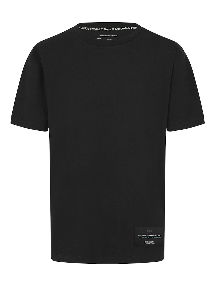 Fanatics F1 Mercedes AMG Petronas Spray Camo Graphic 100% Cotton Black T-Shirt - Image 1 of 3