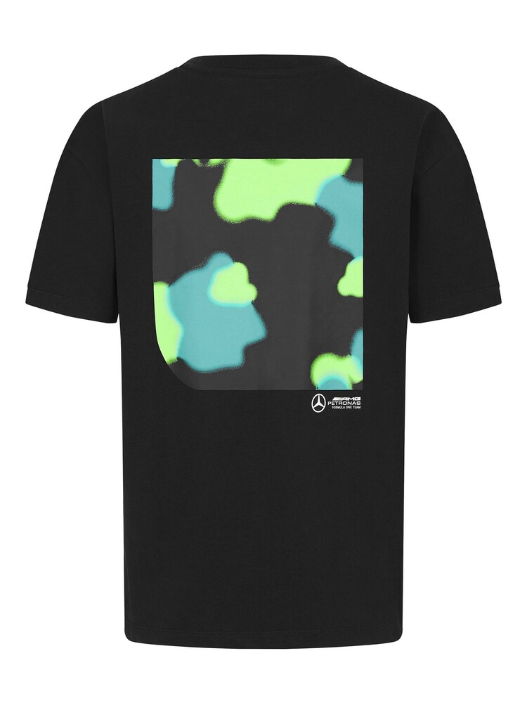 Fanatics F1 Mercedes AMG Petronas Spray Camo Graphic 100% Cotton Black T-Shirt - Image 2 of 3