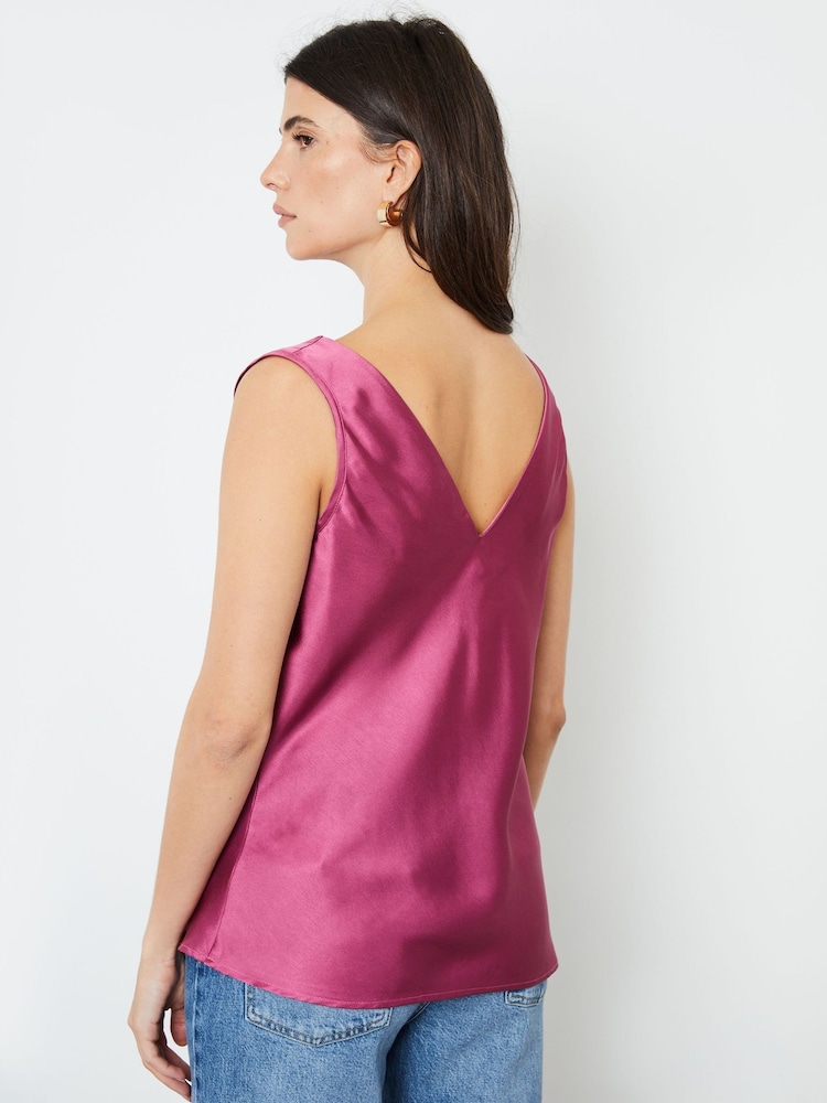 Another Sunday Satin Sleeveless Cowl Cami Top - Image 2 of 4 Another Sunday Satin Sleeveless Cowl Cami Top - Image 2 of 4
