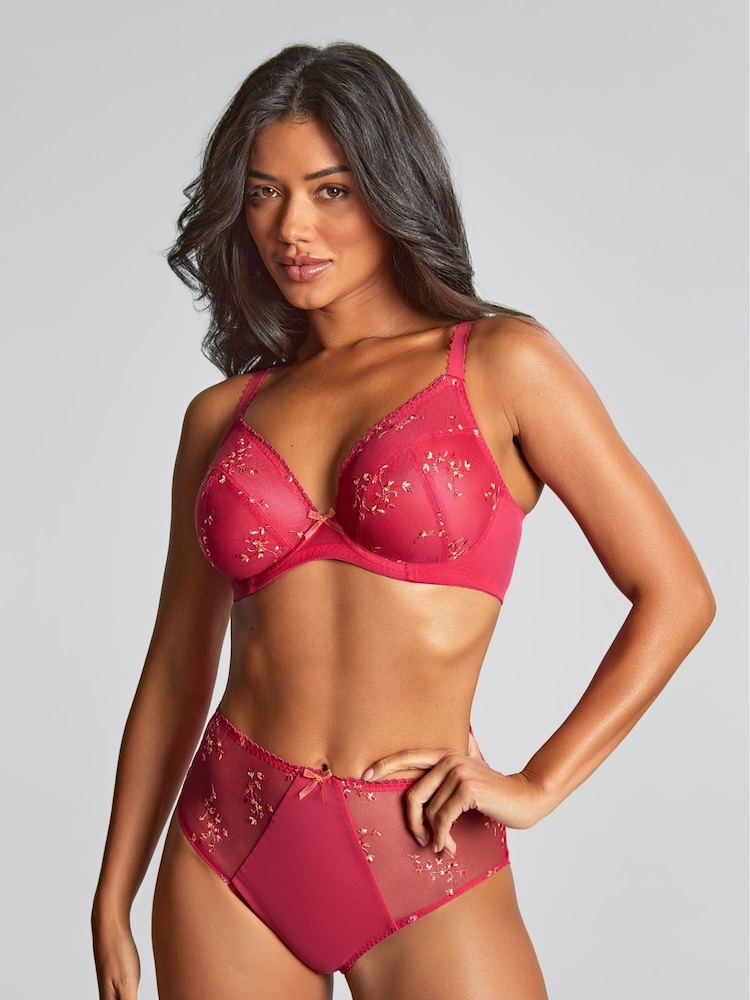 Panache Pink Meadow Deep Briefs - Image 1 of 3