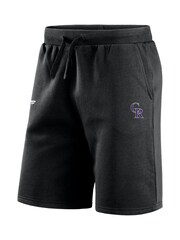 Fanatics MLB Colorado Rockies Primary Logo Graphic Fleece Black Shorts - Image 3 of 3