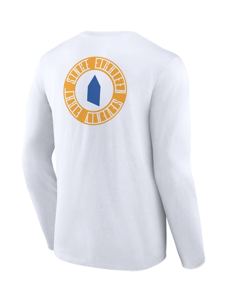 Fanatics Everton Revolve Front and Back Graphic Long Sleeve 100% Cotton White T-Shirt - Image 2 of 3