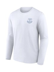 Fanatics Everton Revolve Front and Back Graphic Long Sleeve 100% Cotton White T-Shirt - Image 3 of 3
