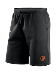 Fanatics MLB Baltimore Orioles Primary Logo Graphic Fleece Black Shorts - Image 3 of 3