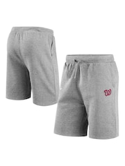 Fanatics Grey MLB Washington Nationals Primary Logo Graphic Fleece Shorts - Image 1 of 3