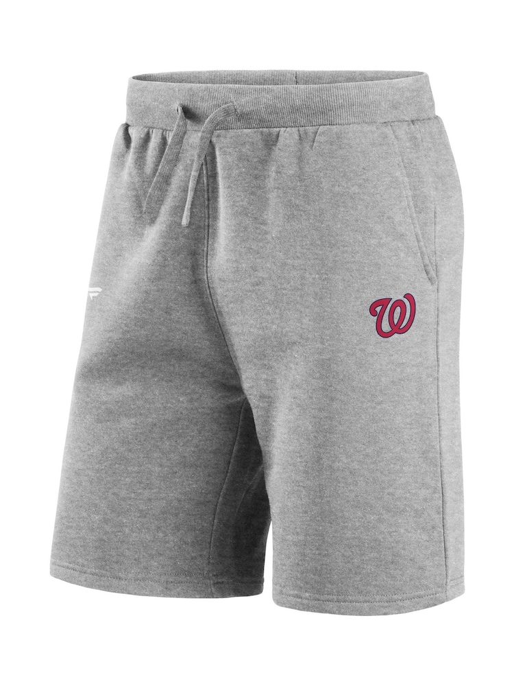Fanatics Grey MLB Washington Nationals Primary Logo Graphic Fleece Shorts - Image 2 of 3