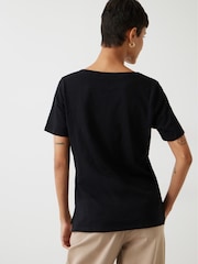 Hush Black Kali 100% Cotton Slub V-Neck T-Shirt - Image 1 of 5