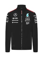 Fanatics F1 Mercedes AMG Petronas 2024 Team Softshell Black Jacket - Image 1 of 2