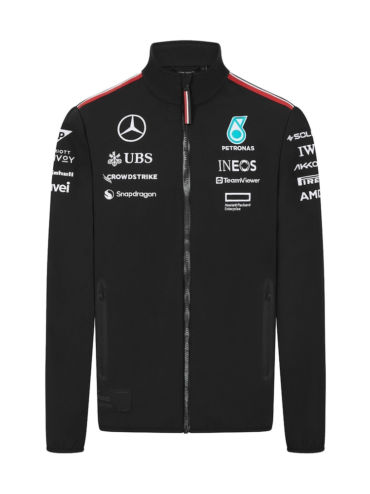 Fanatics F1 Mercedes AMG Petronas 2024 Team Softshell Black Jacket - Image 1 of 2