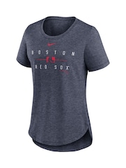 Fanatics Blue MLB Boston Red Sox Knockout Team Stack Triblend Womens T-Shirt - Image 1 of 3