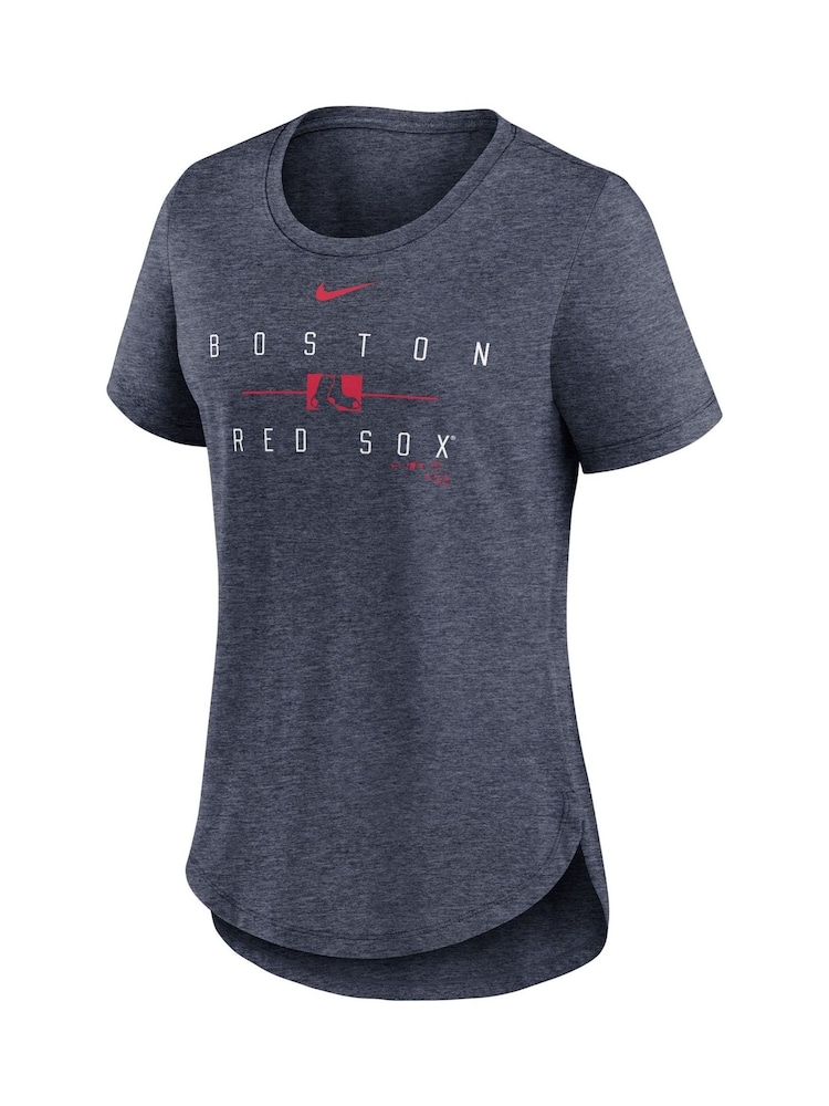 Fanatics Blue MLB Boston Red Sox Knockout Team Stack Triblend Womens T-Shirt - Image 1 of 3