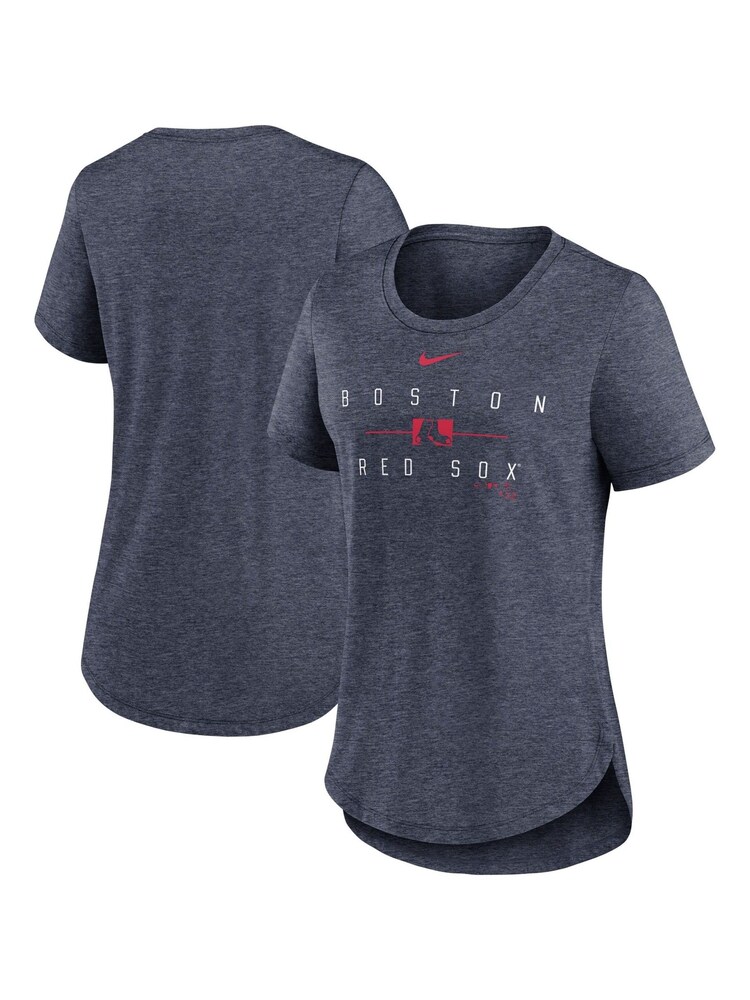 Fanatics Blue MLB Boston Red Sox Knockout Team Stack Triblend Womens T-Shirt - Image 3 of 3