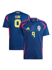 adidas Blue Sweden Away Shirt 2024 with Isak 9 printing - Image 1 of 3