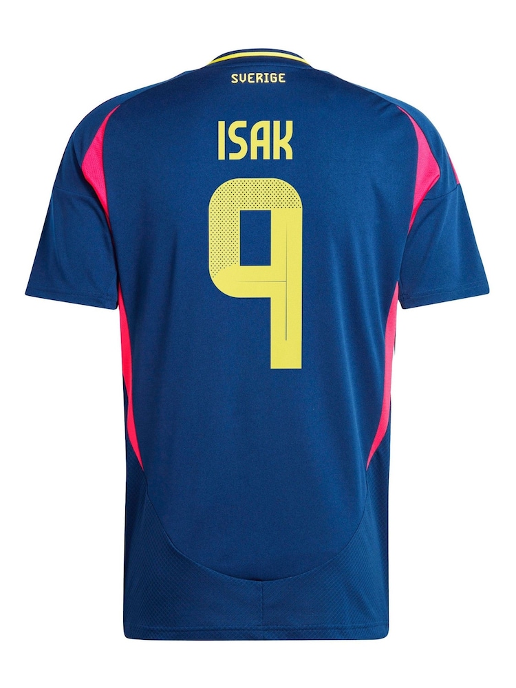 adidas Blue Sweden Away Shirt 2024 with Isak 9 printing - Image 2 of 3